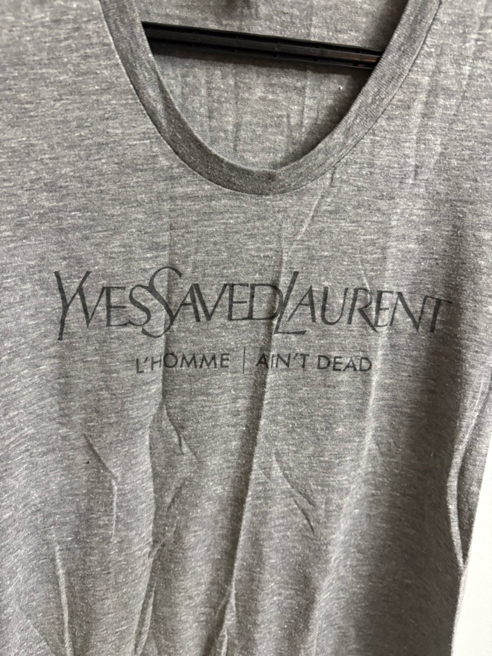 WLKN « Yves Saved Laurent » Grey Graphic Tee size small - Picture 3 of 9